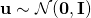 \begin{equation*} \bf{u} \sim \mathcal{N}(0,I) \end{equation*}